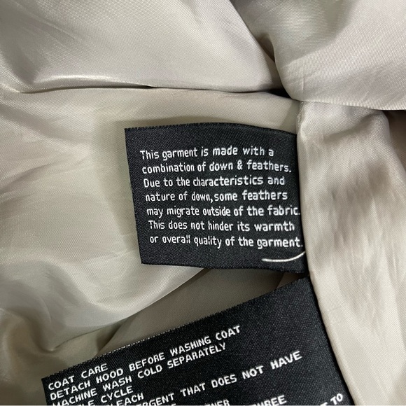 London Fog Diamond Quilt Puffer Jacket Size S Beige Taupe Detachable Hood - Picture 8 of 13